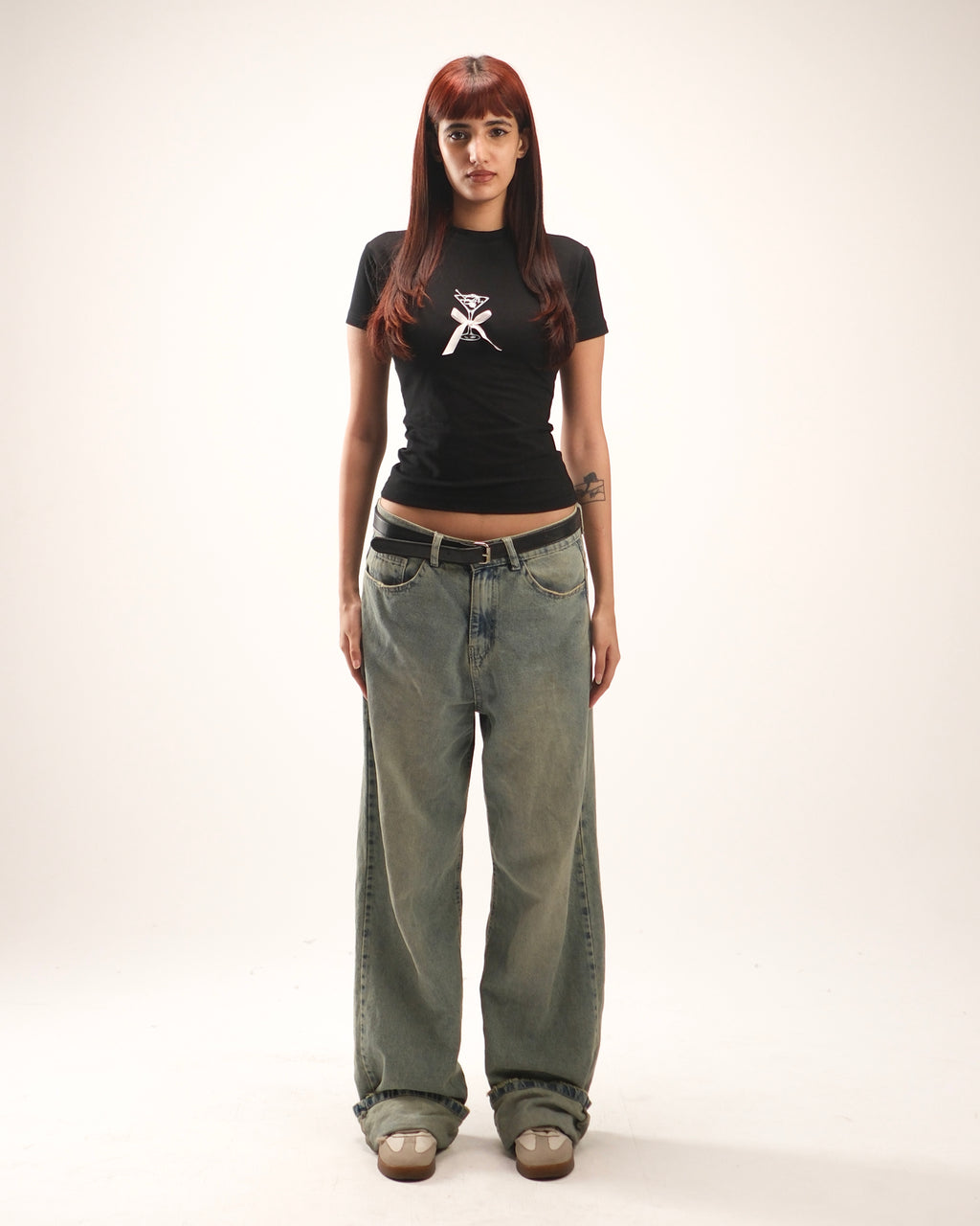 Printed Top in black