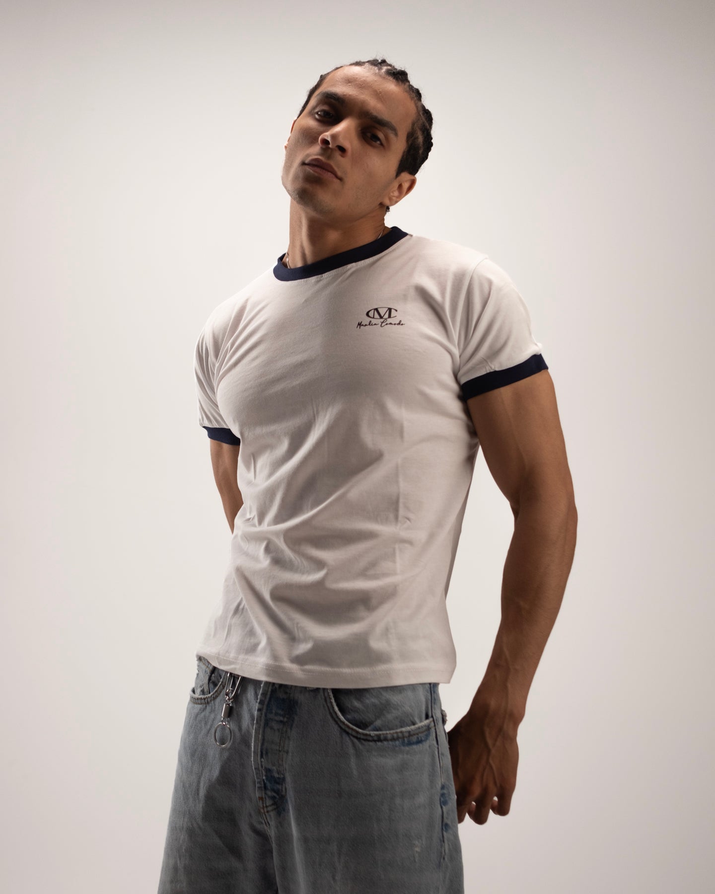 Ringer T-Shirt With Navy Rib