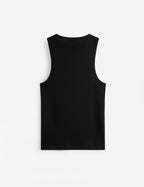 Basic Ribbed Haevy Tank Top In Black
