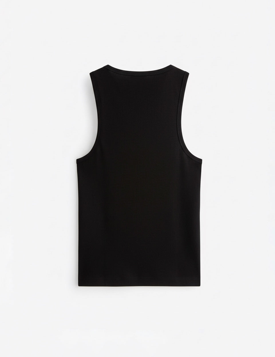 Basic Ribbed Haevy Tank Top In Black