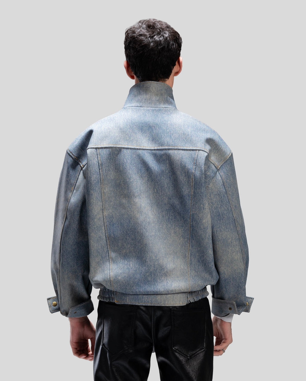 LEATHER JACKET IN DENIM EFFECT