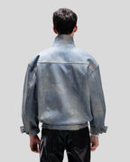 LEATHER JACKET IN DENIM EFFECT