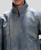 LEATHER JACKET IN DENIM EFFECT