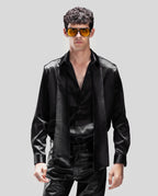 BLACK SHIRT WITH TIED DETAIL