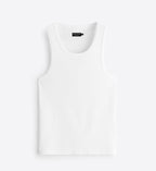 Basic Ribbed Haevy Tank Top In white
