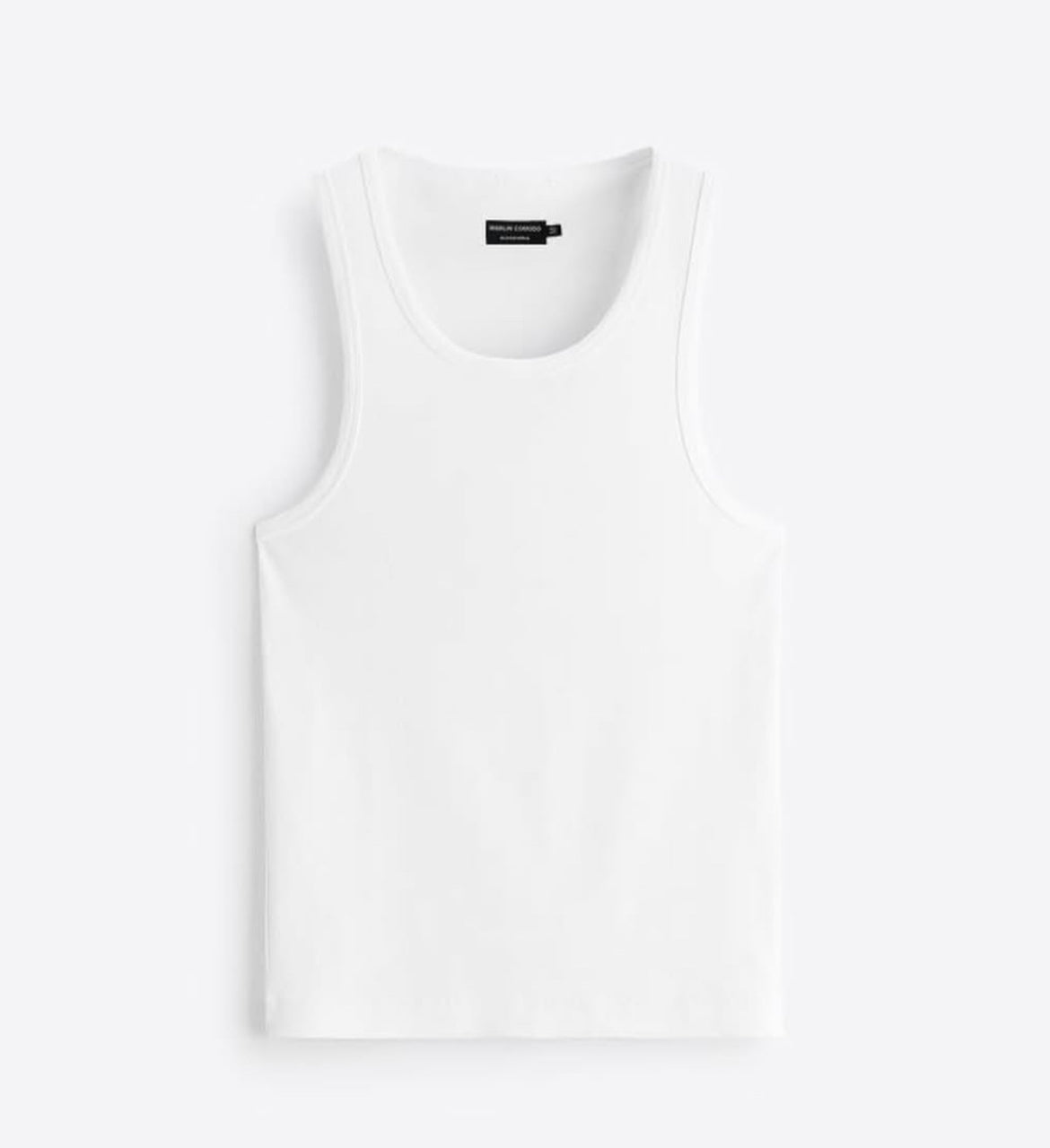 Basic Ribbed Haevy Tank Top In white