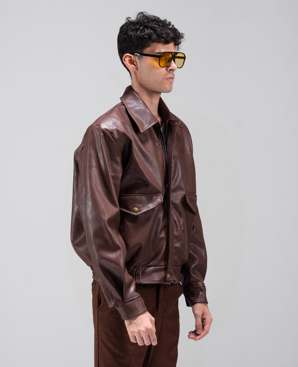 BOMBER JACKET IN BRUN SEPIA
