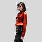 SATIN SHIRT WITH BOW