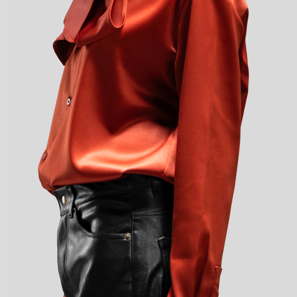 SATIN SHIRT WITH BOW