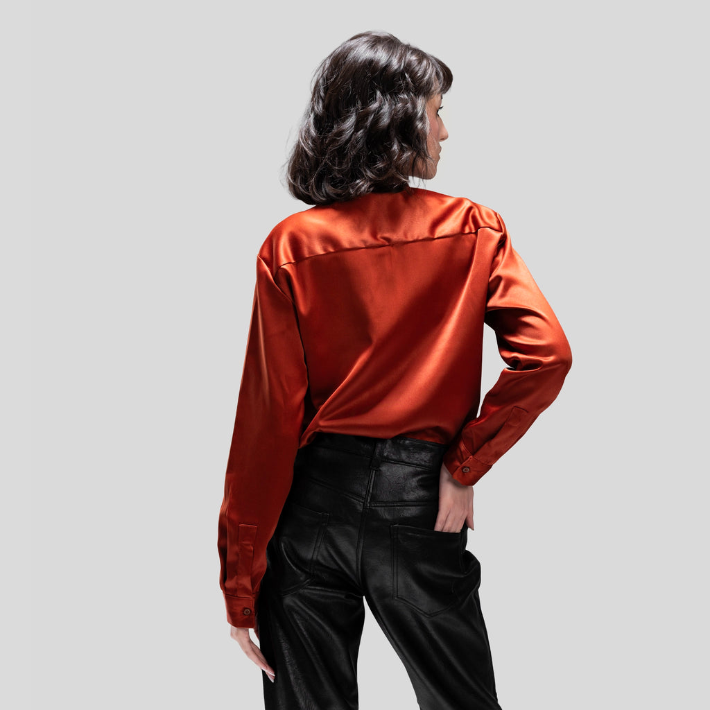 SATIN SHIRT WITH BOW