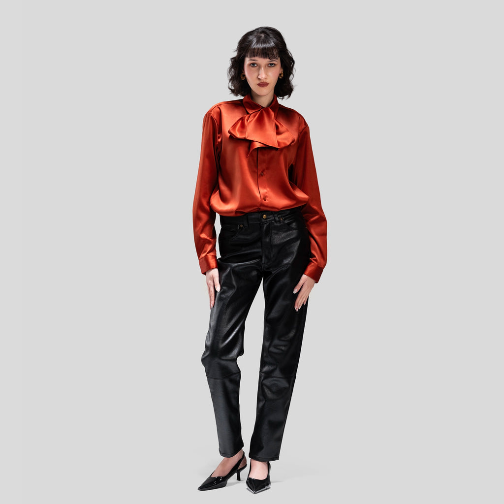 SATIN SHIRT WITH BOW
