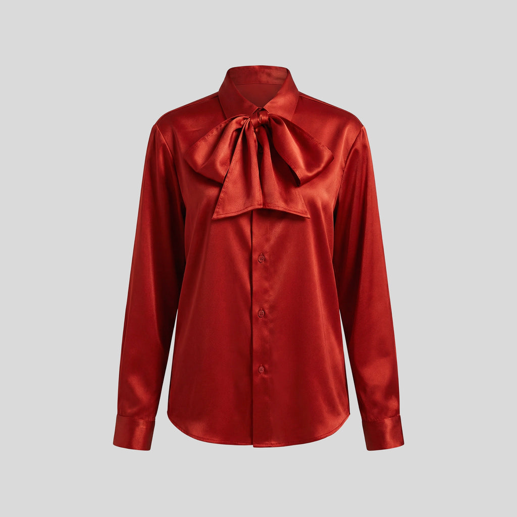 SATIN SHIRT WITH BOW