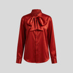SATIN SHIRT WITH BOW