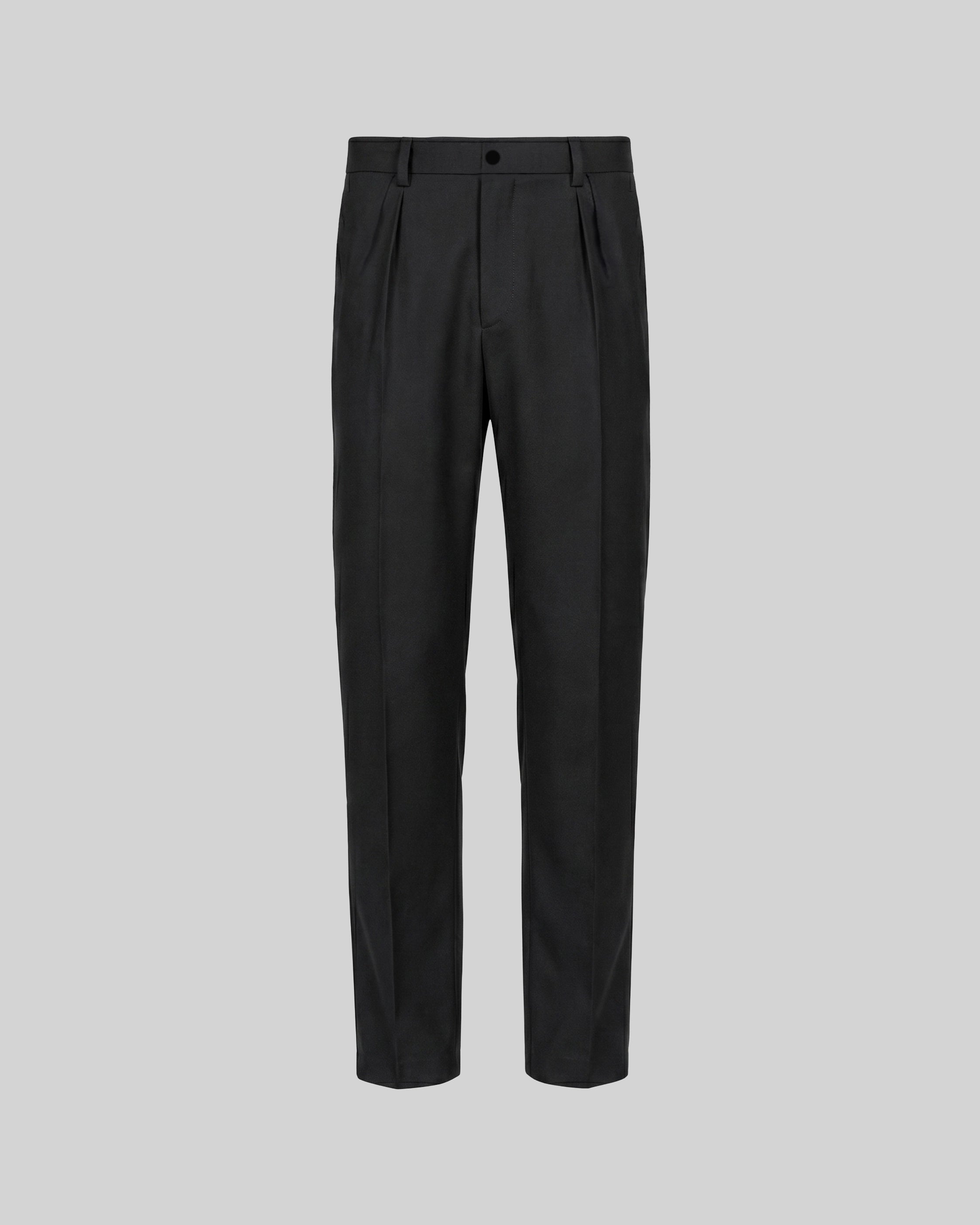 ITALIAN CHINO WITH DOUBLE PLEAT IN BLACK