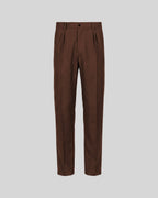 ITALIAN CHINO WITH DOUBLE PLEAT IN BROWN