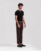 ITALIAN CHINO WITH DOUBLE PLEAT IN BROWN