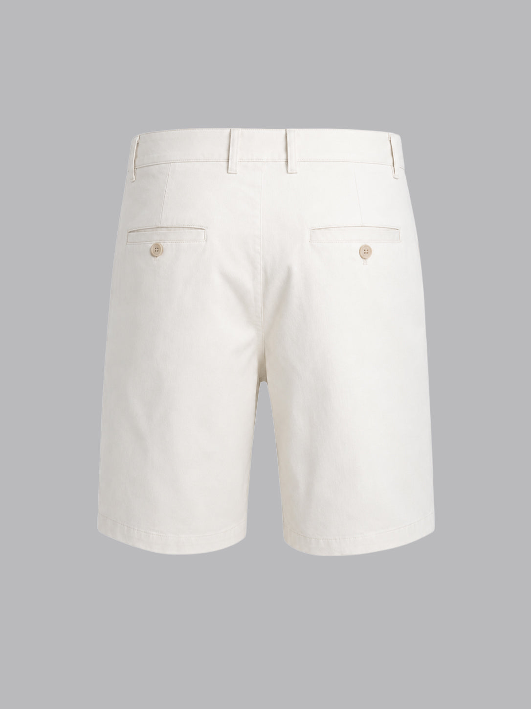 PLEATED REGULAR FIT GABARDINE SHORTS IN OFF WHITE