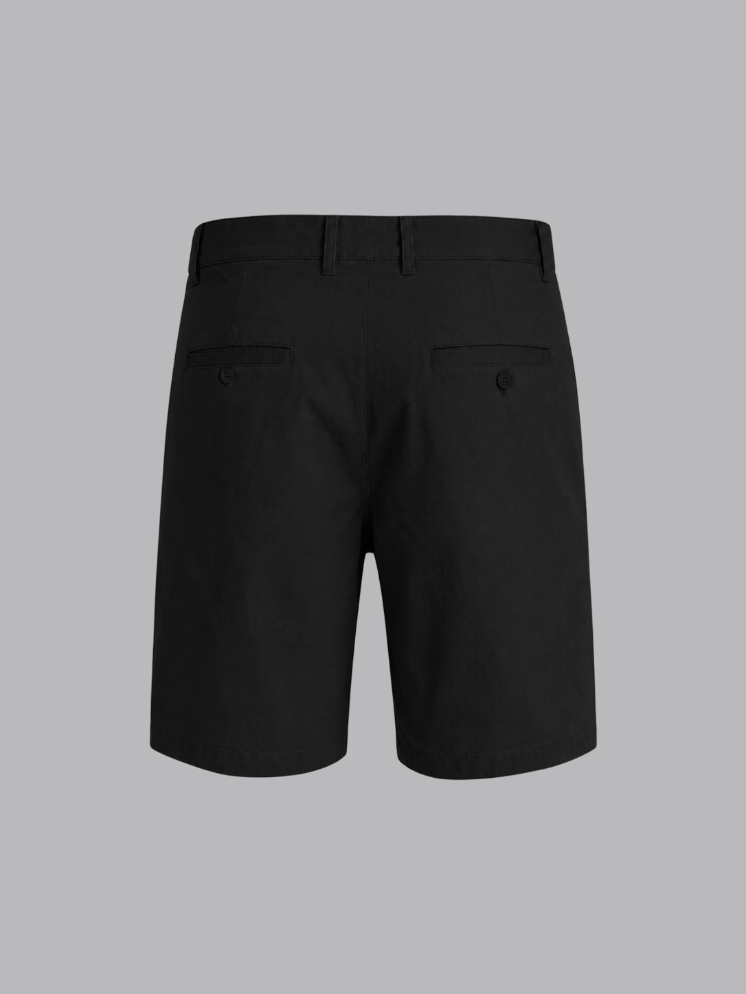 PLEATED REGULAR FIT GABARDINE SHORTS IN BLACK
