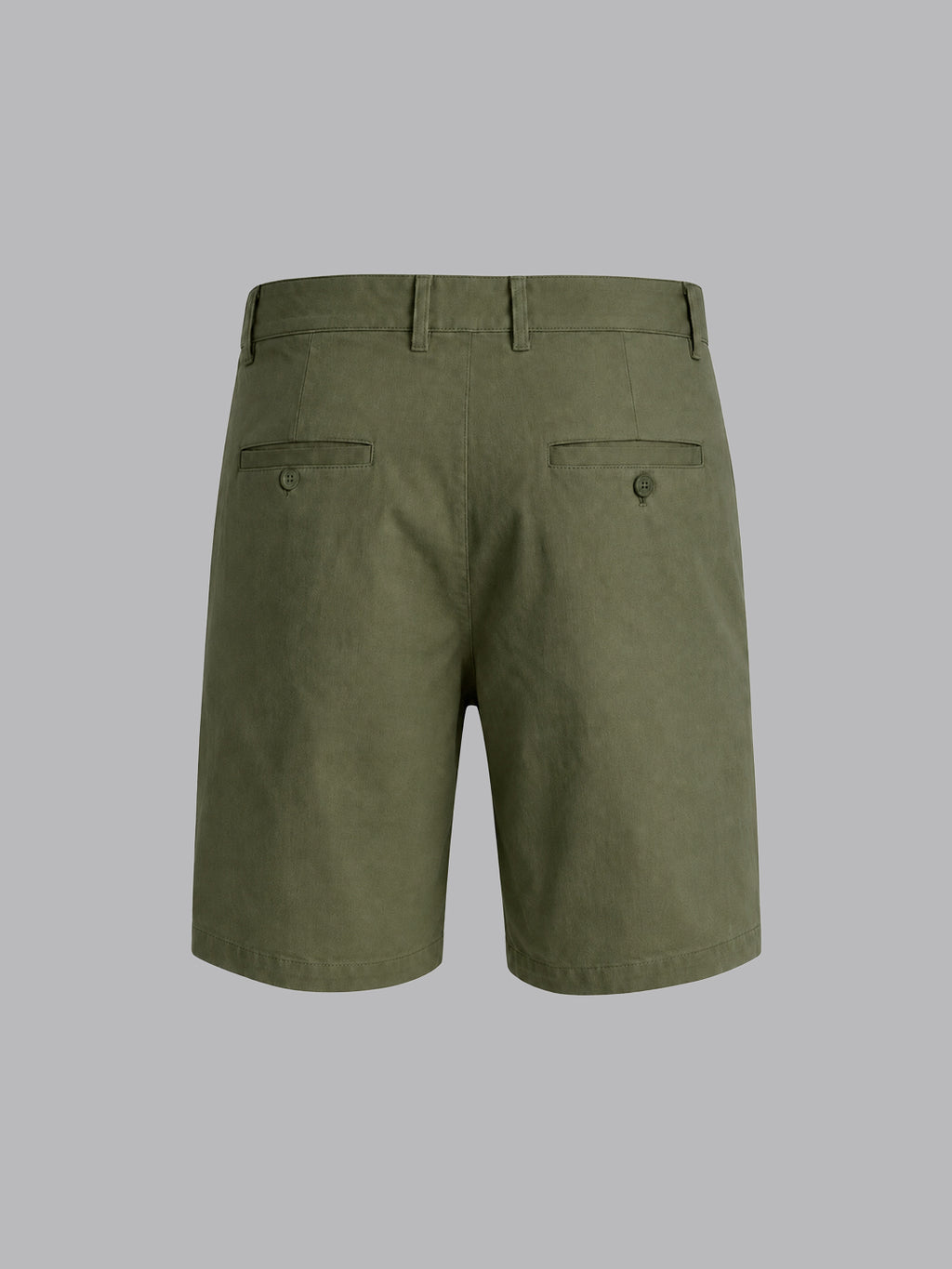 PLEATED REGULAR FIT GABARDINE SHORTS IN OLIVE